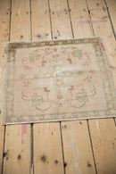 2x2 Vintage Distressed Oushak Square Rug Mat