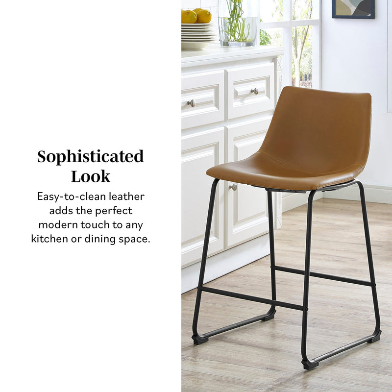 Faux Leather Counter Stools