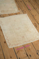 2.5x2.5 Vintage Distressed Oushak Square Rug Mat
