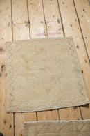 2.5x2.5 Vintage Distressed Oushak Square Rug Mat