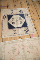1.5x2 Vintage Distressed Oushak Square Rug Mat