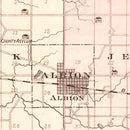 Vintage Map of Noble County, Indiana 1893