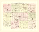 Vintage Map of Noble County, Indiana 1893