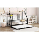 Twin Size Metal House Bed with Trundle, Black