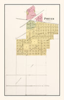 Vintage Map of Porter, Indiana 1895