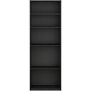 Jaya Simply Home 5 Shelf Bookcase 5 Tier Black With Adjustable Shelves