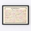 Vintage Map of Fillmore County, Illinois 1896