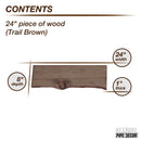 RESTORE Trail Brown 24 in. Live Edge Wood Shelf (Wood Only)