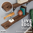RESTORE Trail Brown 36 in. Live Edge Wood Shelf (Wood Only)