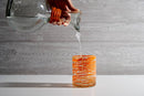 Handblown Glass Carafe - Orange Swirl