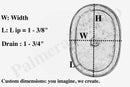 Unlacquered Brass Sink - Hammered Oval Drop-in Bathroom Sink