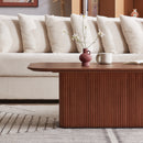 Coffee Table Walnut Wood Surface and Black Metel Feet