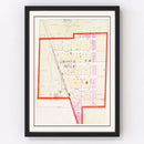 Vintage Map of Prague, Nebraska 1907