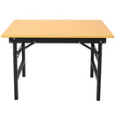 Portable Folding Work Table with Measuring Tape and Angle Finder, Black Steel, 39x23.6x29 inches