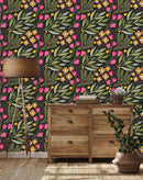 Tulips and Leaves Wallpaper