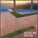 Deck Tile Corner Ramp Edge - for Premium WPC Interlocking Tiles | DECKO (3.1" x 3.1" x 0.8") - (One Piece)