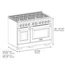 ZLINE 48"Gas Range, Convection Gas Oven, DuraSnow® White Matte, Matte Black SGRSZ-WM-48-MB