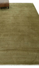 Modern Geometrical Design Beige And Brown 6x10 Hand Knotted Wool Rug