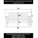 Keystone Amish Co. Franklin Red Cedar Porch Glider