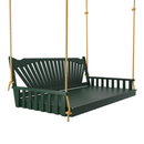 Keystone Amish Co. 5 Foot Sunburst Porch Swing Bed, Dark Green Paint