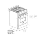 ZLINE 24" Autograph Dual Fuel Range, White Door, Bronze RAZ-WM-24-CB