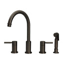 Two-Handles Copper Widespread Kitchen Faucet with Side Sprayer - AK96866