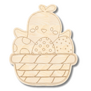 Unfinished Wood Etched Chick Easter Basket Shape | Paint By Line Crafts | up to 30" DIY