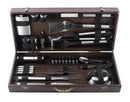 “Texas" Camping Accessories BBQ Tools Set in a Wooden Case, 39 items