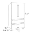 ZLINE 36" Autograph French Door Refrigerator, Ice Maker, Black Stainless RFMZ-36-BS-FCB