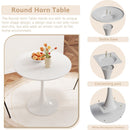 31.4 'round dining table, medieval white tulip dining table, 2-3 person metal base dining table, easy to assemble casual coffee table, office desk