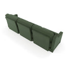 Elegant Three-Seater Sofa with Lumbar Pillow, Ergonomic Chenille Upholstery, Wooden Base, Green