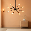 8 Lights Black And Gold Sputnik Chandelier For Dining Room