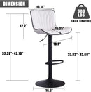 White Bar Stool Set Of 2 Counter Height Swivel With Back Faux Leather