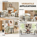 Beige Corduroy Barrel Chair With Pocket Coil Support