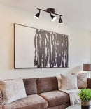Alsy 19"W 3-Light LED Track Bar Modern Light Fixture, Matte Black with Frosted Acrylic Shades