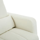 Accent Rocking Chair with Pillow, Ultimate Comfort for Your Home, Teddy Velvet, Cream White