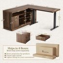 Electric Height Adjustable Desk 48 Inches Bookcase