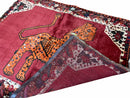 5 X 6 Handmade Rug Zagros Quality Wool Rug Lion Organic Dyes Red Leopard Tribal
