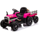 Ride on Tractor with Trailer,24V Battery Powered Electric Tractor Toy, 200w*2motor 1.86-4.97MPH/Remote Control,electric car for kids,Three speed adjustable,USB,MP3 ,Bluetooth,LED light, safety belt.