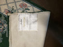 3' 6" X 5' 6" Hand Stitched Indian Wool Rug with Backing Green Beige