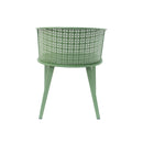 Milan Outdoor Dining Chair Set of 2 in Green Iron with Modern Design and Comfortable Dimensions