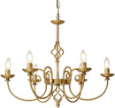 Gold Six Light Chandelier Pendant 26 Inch Dining Light