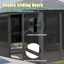 [11X14FT] Alora Meridian Premium Four Season Outdoor Aluminum Hardtop Gazebo Sunroom With Galvanized Steel Roof, Sliding Doors And Movable PVC Screen Walls (SAK88776)