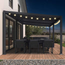 [11X18FT] Modern Louvered Aluminum Pergola With Sloped Roof (SAK29326)