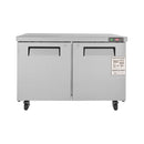 12.9 Cu.Ft 2-Door 48-Inch Commercial Stainless Steel Worktop Undercounter Refrigerator (SAK26049)