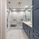 12" Flush Mount Low Profile Caged Small Ceiling Fan with Light and Remote Control