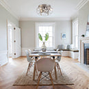 12" Flush Mount Low Profile Caged Small Ceiling Fan with Light and Remote Control