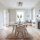 12" Flush Mount Low Profile Caged Small Ceiling Fan with Light and Remote Control