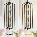 12 Light Farmhouse Hanging Light Indoor Lantern Chandelier with Gold Finish