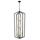 12 Light Farmhouse Hanging Light Indoor Lantern Chandelier with Gold Finish